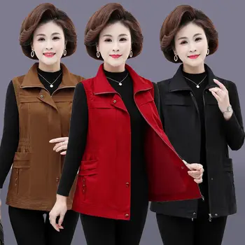 Пролет-есен 2023, нови женски корейски модни обикновена жилетки без ръкави с цип, якета, модерни ежедневни дамски жилетки X52