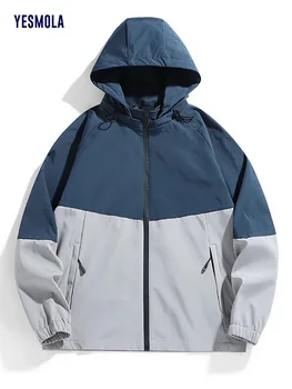 Пролет-есен мъжко яке, палто, ежедневни однотонная тънка бейзболна яке, мъжки яка-часова, модно палто с цип, мъжки дрехи M-5XL