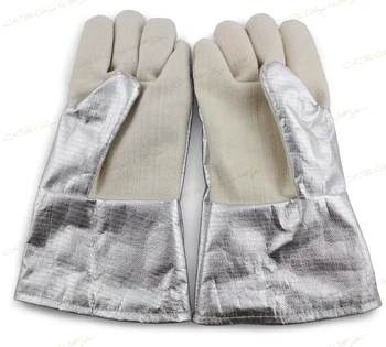 промишлени топлоустойчиви ръкавици 300-400 градуса, резултати при висока температура огнеупорни ръкавици от алуминиево фолио с дебелина в пет пръста