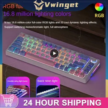 Пълноцветен Rgb светещ клавиатура, пълна клавиш топла връзка, разделяне на линии, цветен блок, рамо клавиатура с леки многофункционални дръжка