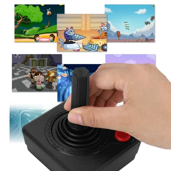 Ретро класически аркаден джойстик 3D аналогов оперативен джойстик геймпад контролер за управление на видео игри за система 2600Console черен