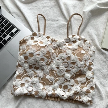 Секси 3D блузи с флорални принтом, завързана жилетка с подплата в гърдите, еластични тениски отзад, дамско бельо, без костилка, ежедневни сутиени