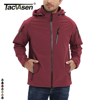 Тактически непромокаеми якета TACVASEN с руното облицовка, мъжки якета, палта, ветровка за сафари, зимни приятна работна риза, горна дреха, ветрозащитная