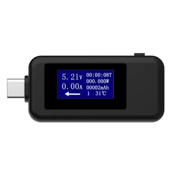 Тип-C, USB Волтметър Тестер Ток 4-30 В постоянен ток Измерване на Напрежение Временна Амперметър Цифров Монитор Индикатор на консумираната мощност на Зарядното устройство