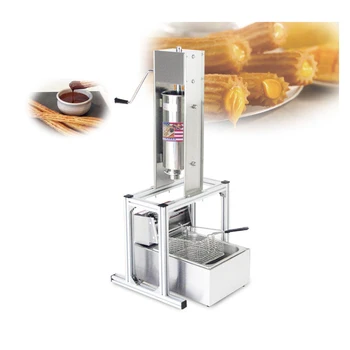 Търговски ръчна машина за приготвяне на чуррос обем 5 л с електрическа фритюрницей, машина за пълнене на латински плодове с 5 дюзи