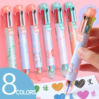 Химикалка писалка Kawaii 8 цвята, дръжка-roller Kawaii Muticolor, канцеларски материали, ученически пособия, подаръчни канцеларски материали, химикалки за писане
