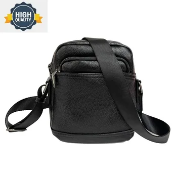 Чанта през рамо от естествена телешка кожа, мъжки чанти Messener от естествена кожа за мъже, функционална чанта на рамото, мъжки малка