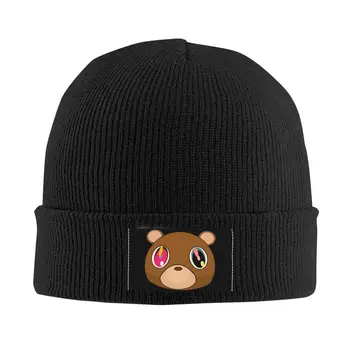 Черепи с глава на мечка, шапки, шапки Унисекс, зимна топла вязаная капачка, женски, мъжки, хип-хоп, шапки за възрастни, градинска ски шапка