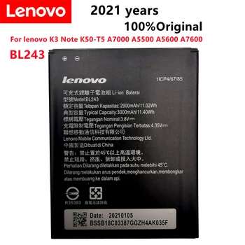 100% Оригинална Резервна батерия за мобилен телефон 2900 mah BL243 за lenovo K3 Note K50-T5 A7000 A5500 A5600 A7600 Батерия