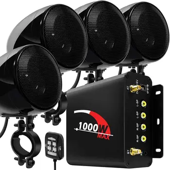 1000-Ватов Усилвател M1000 Bluetooth Мотоциклет Стерео 4 Динамика на MP3 Аудио FM-Радиосистема за Мотоциклет/ATV/UTV/Лодки
