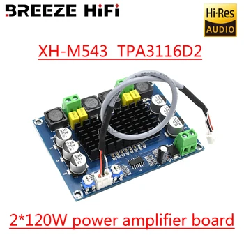 BREEZE HiFi XH-M543 Высокомощный Цифров Усилвател Такса TPA3116D2 Модул Аудиоусилителя Клас D Двоен 2*120 W