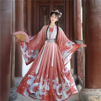 Hanfu Рокля женски древното китайско Hanfu 3 бр. комплекти женски доброто карнавалния костюм на фея за cosplay, Танцово рокля Hanfu празничен костюм за жените