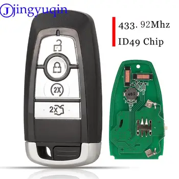 jingyuqin 4 Бутона Smart Control Кола Ключодържател 433,92 Mhz ID49 За Ford Mustang 2018 Fccid: M3N-A2C93142600