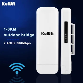 KuWFi 300 Mbit/s, Wifi Безжичен Ретранслатор 2,4 G Външен WI FI Рутер Двухточечный Wifi Усилвател на сигнала Увеличава обхвата на Wi-Fi 1-3 км