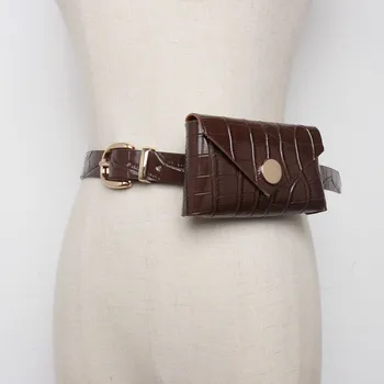 Дамски поясная чанта от крокодилска кожа, малка чанта от изкуствена кожа, чанта през рамо, ежедневни чанти за рамо, дамски портфейл, черно украса, поясная чанта