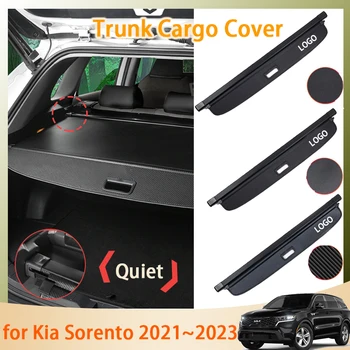 За Kia Sorento от 2021 2022 MQ4 2023 HEV Аксесоари от въглеродни влакна, завеса за багажник на кола, мат, задна завеса, убирающаяся със защита от надзъртане, auto