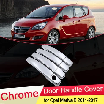 за Opel Vauxhall Meriva B Activan Crossvan 2011 ~ 2017 Хромирана рамка, която дръжка, покритие на капака, автомобилен комплект аксесоари за полагане на 2012 2013 2014