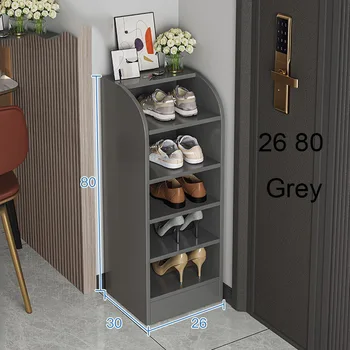 Закачалка за обувки в малък апартамент, мебели е изключително тесен кръст, висок вертикален тип, модерни прости шкафове за хол