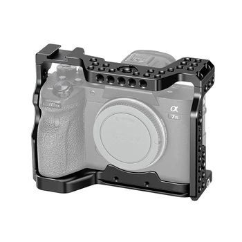 Клетка за фотоапарат Sony A7R4 от алуминиева сплав, клетка за зайче с дупки за винтове 1/4 инча и 3/8 инча за led светкавица