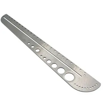 Многофункционален инструмент, кръг за diy, сребърен шаблон, пряка линия, ъглов транспортир, измервателна линия