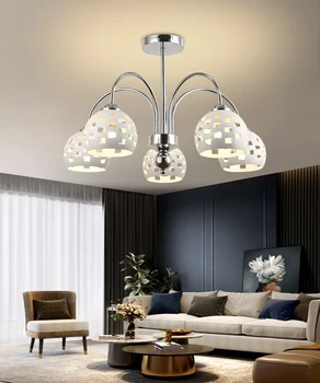 Модерна минималистичная полилей за спални, хол, режийни подвесного лампа, трапезария, окачен крушка E27 с кух железен абажуром