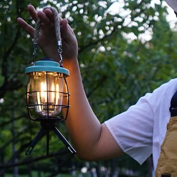 Ретро лампа Преносим походный фенер, захранван с батерии за нощуване на открито