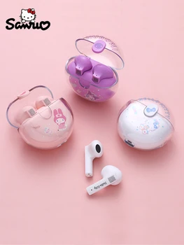 Слушалки Kuromi Bluetooth, подаръци Sanrio, безжични слушалки TWS Cinnamoroll Music, намаляване на шума, слушалки за спортни игри My Melody
