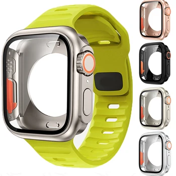 Смените На Ултра Комплекти за Apple Watch Каишка 41 мм 45 мм 40 мм 44 мм Защитен Капак от Закалено Стъкло Спортен Каишка за Iwatch 8 7 SE 6 5 4