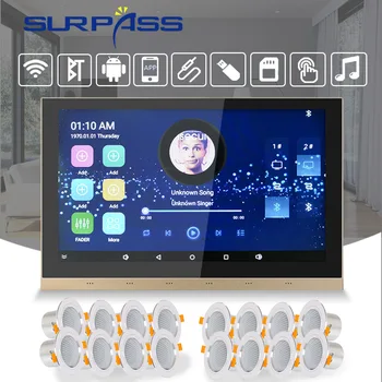 Стенен усилвател на звука WiFi BT Android 5.1 стерео голяма мощност, водоустойчив баня с потолочным високоговорител, комплект аудио системи за умен дом