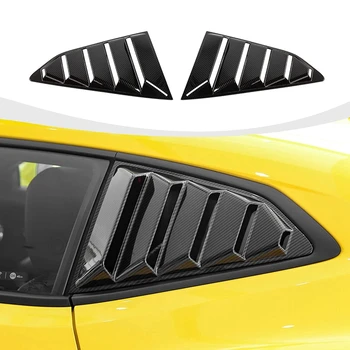 Щори на страничните прозорци с шарени от въглеродни влакна за Chevrolet Camaro 2017-2023, аксесоари за щори от ABS-пластмаса